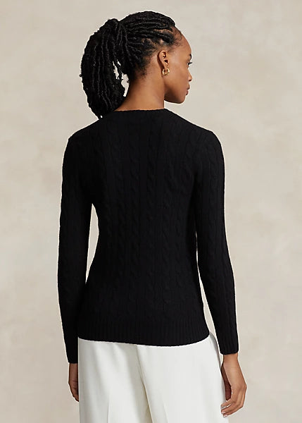 RL Cashmere Cable Sweater- Black
