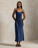 Ralph Lauren Midi Silk Slip Dress- Navy