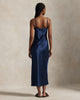 Ralph Lauren Midi Silk Slip Dress- Navy