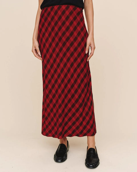 Bella Dahl Bias Plaid Skirt Side Slit