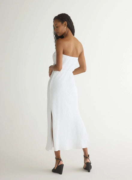 Bella Dahl Strapless Bias Maxi Dress- White