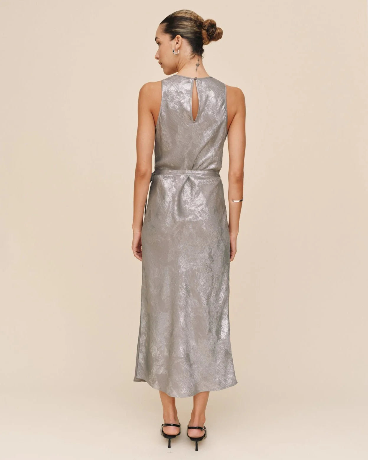Bella Dahl Tank Slip Dress- Silver Distress Foil