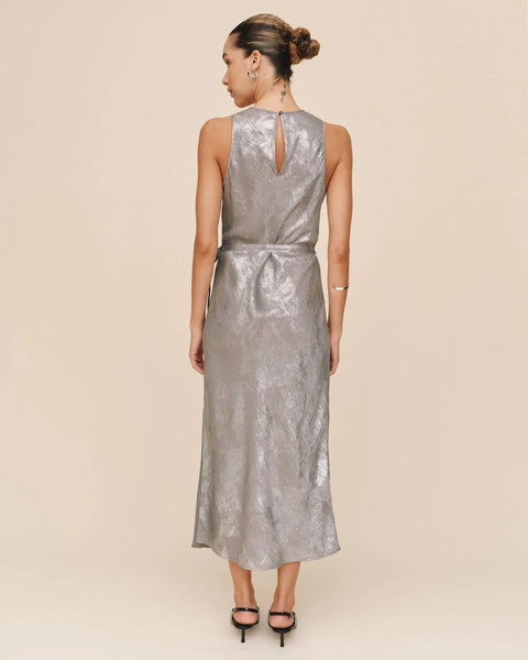 Bella Dahl Tank Slip Dress- Silver Distress Foil
