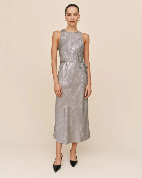 Bella Dahl Tank Slip Dress- Silver Distress Foil