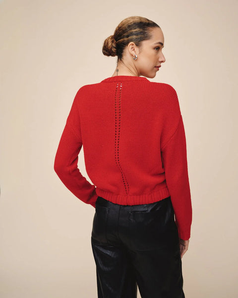 Bella Dahl Tie Cardigan- Crimson Cherry