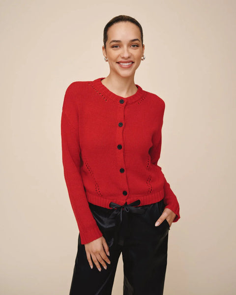 Bella Dahl Tie Cardigan- Crimson Cherry