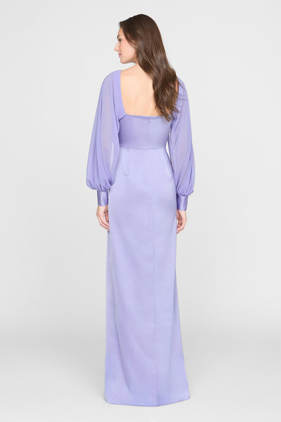 Theia Penelope Satin Column Gown- Periwinkle