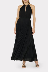 Milly Kora Pleated Dress- Black