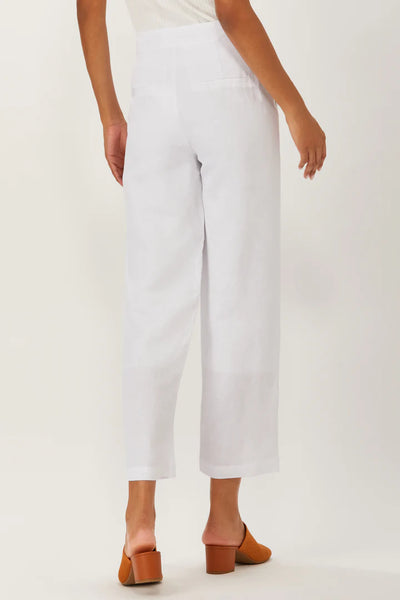 Ecru Hampton Slit Detail Pant- White