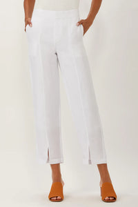 Ecru Hampton Slit Detail Pant- White