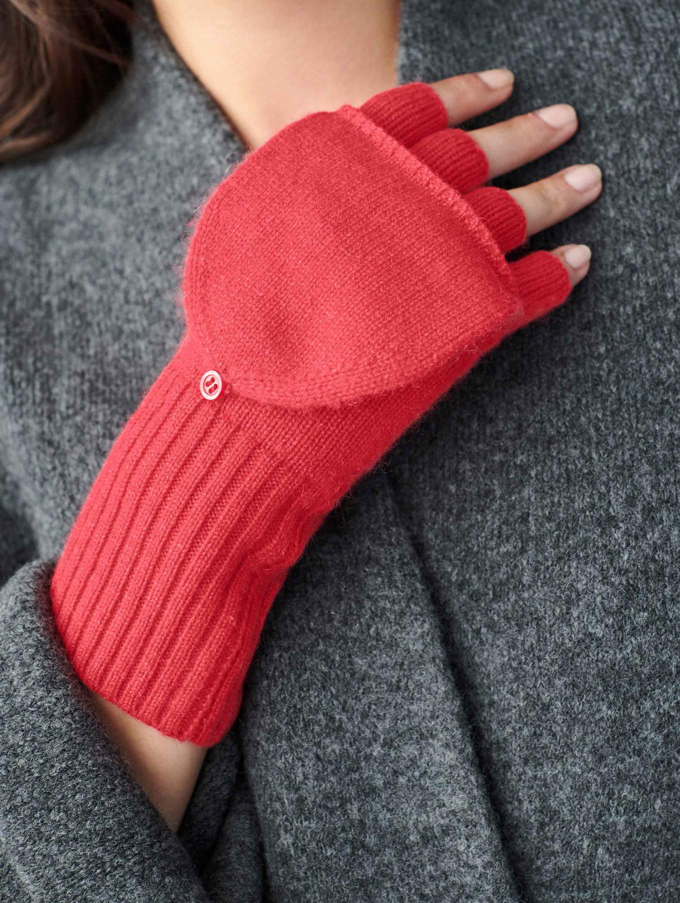 Cashmere Pop Top Glove- Candy Red