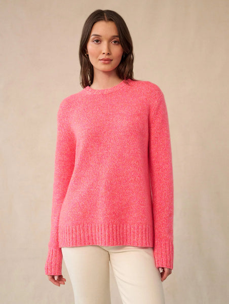 Cashmere Luxe Marl Crewneck-Pink Buds