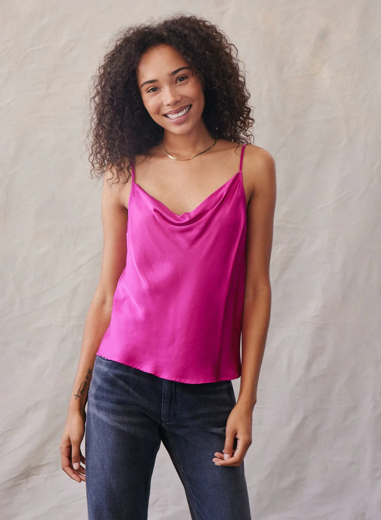 Cowl Neck Cami- Rich Magenta – By Request