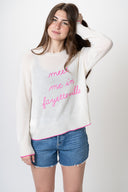 Meet Me in Fayetteville Sweater- Fuchsia/Cream