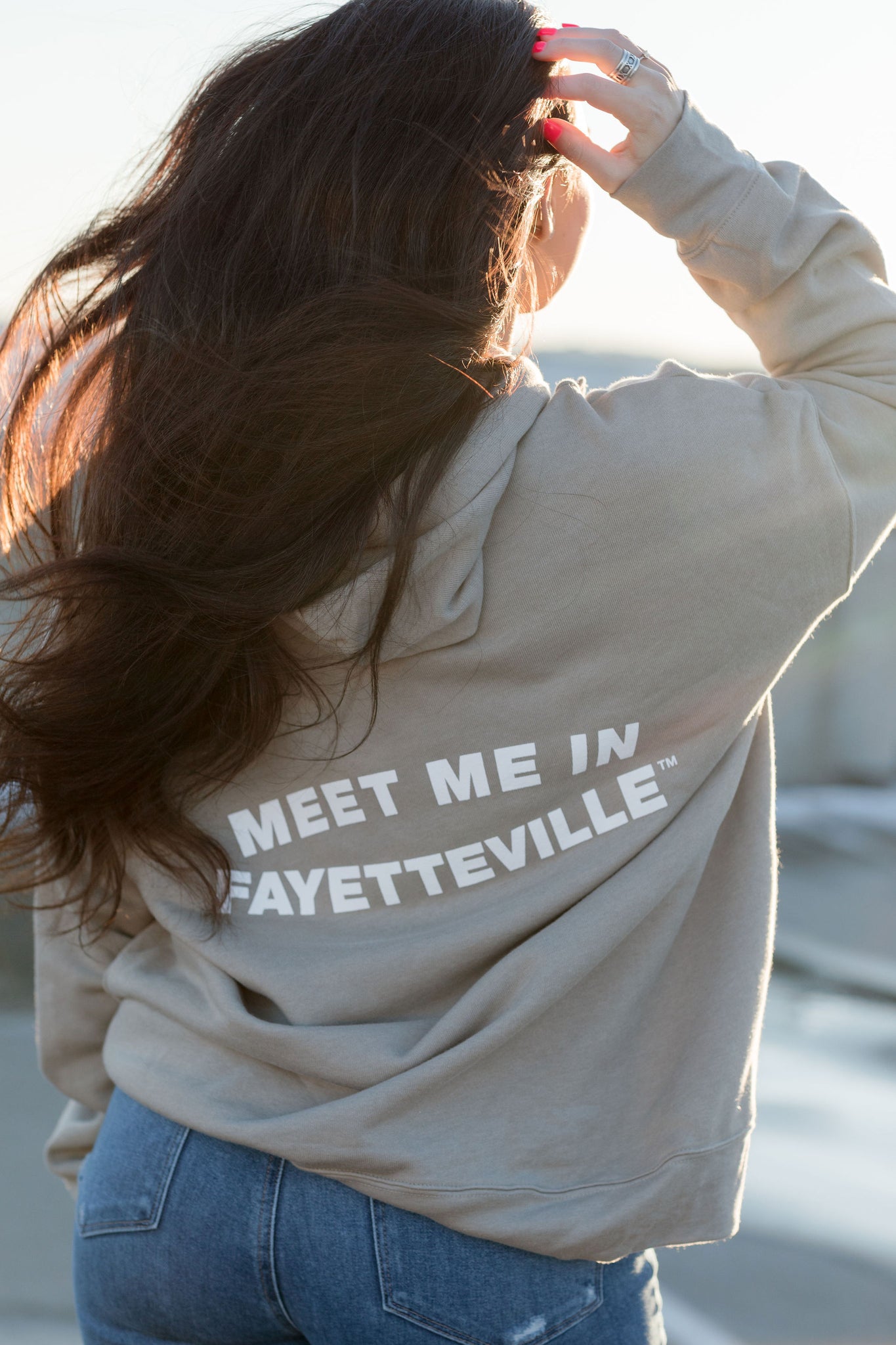 Meet Me in Fayetteville Hoodie- Grey