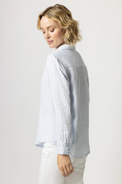 Lilla P Long Sleeve Button Down - Clearwater