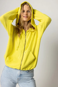 Zip Front Hoodie - Canary