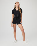 Paige Meg Short Slv Romper Waist Tie - Black