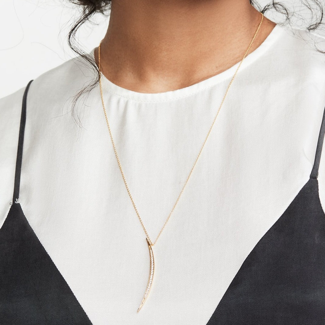 Crescent Shimmer Pendant Necklace