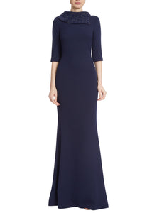 Twinkle Collar Gown- Midnight