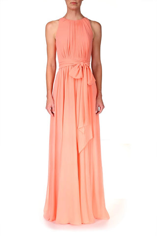 Pleated Gown- Coral