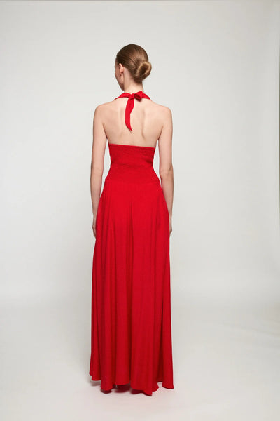 S/W/F Cowl Neck Maxi Dress- Red